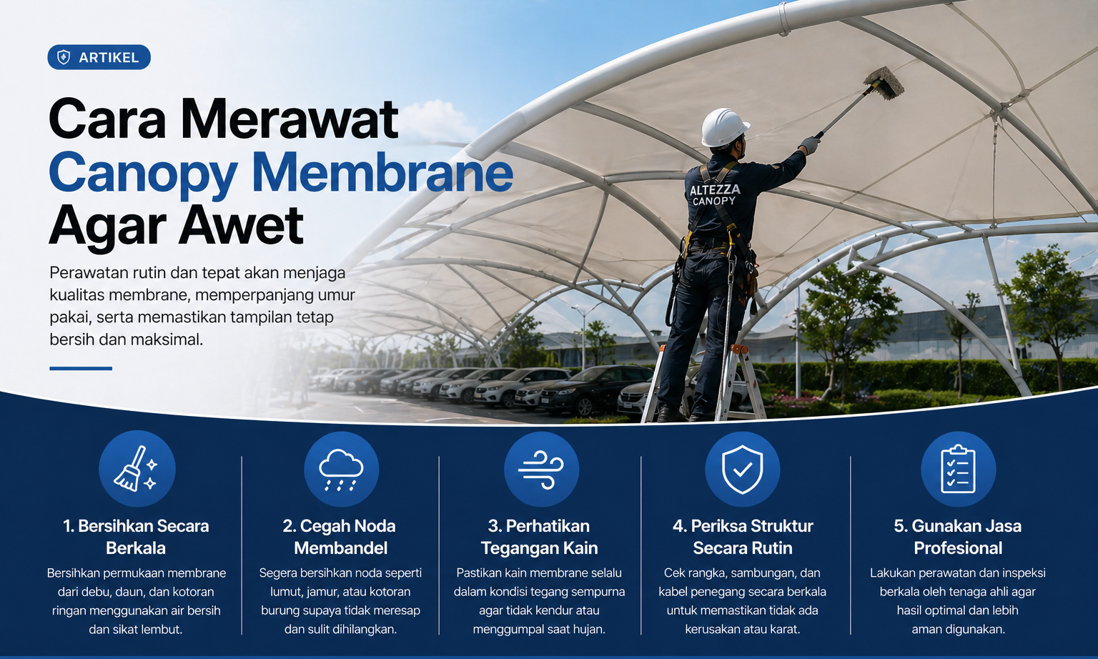 Panduan Langkah demi Langkah Cara Merawat Canopy Membrane Agar Awet dan Tahan Lama