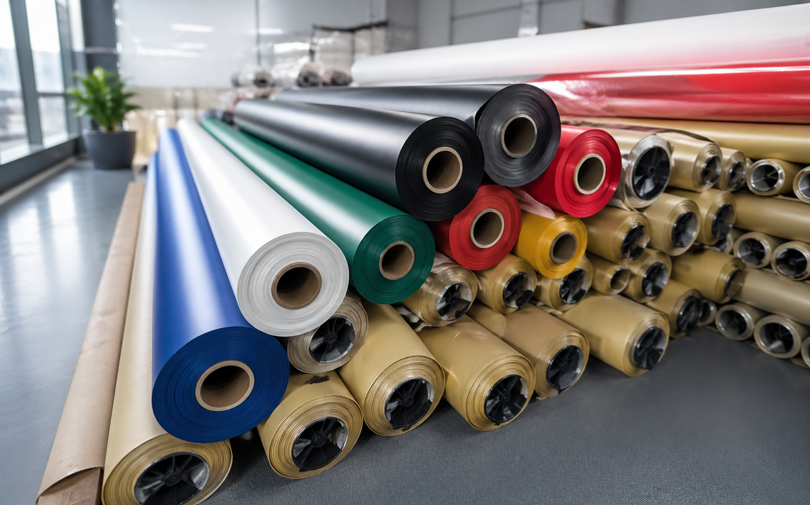 Gulungan Kain Membran PVC PVDF Merk Agtex Mighty Serge Ferrari dan Heytex
