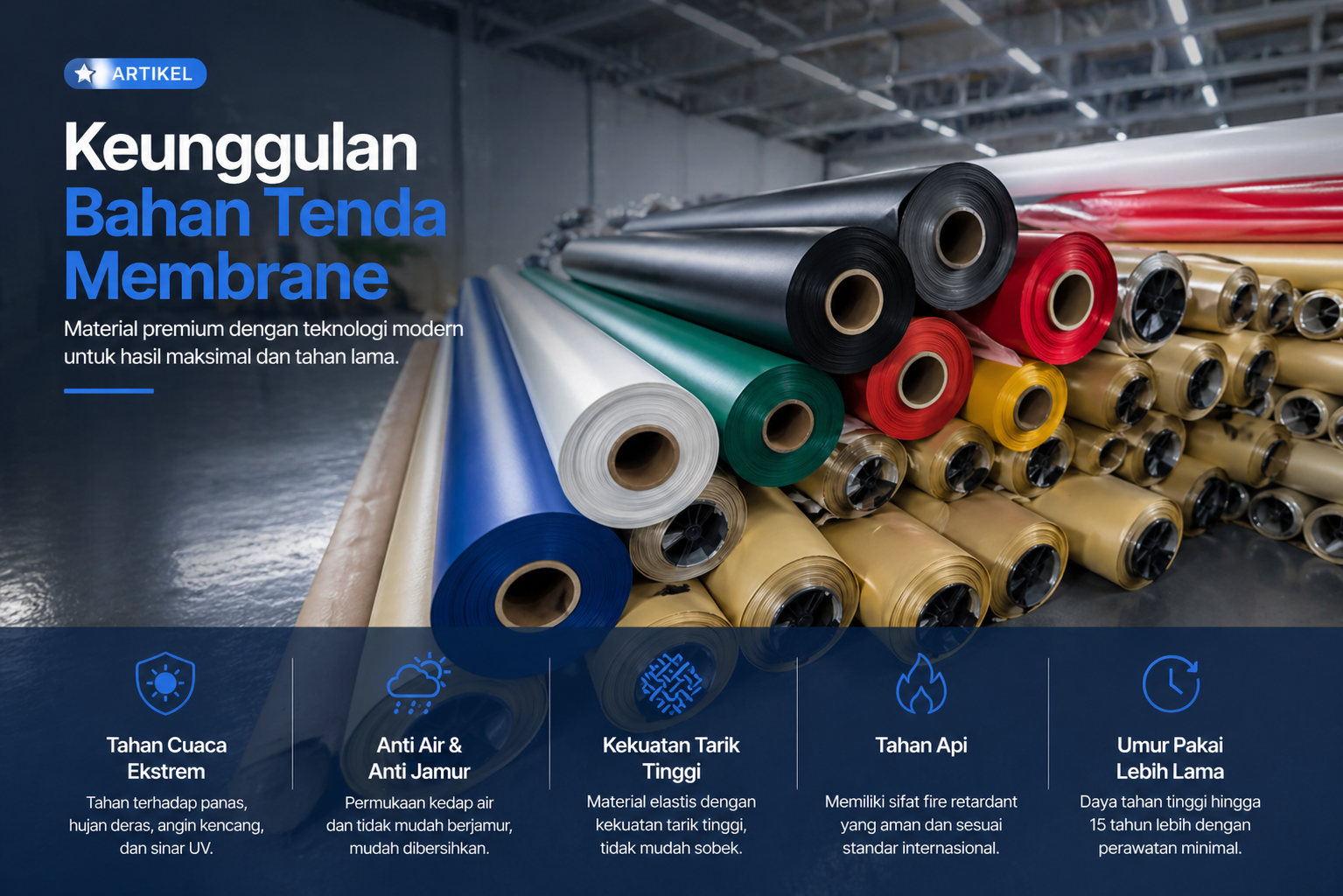 Berbagai Keunggulan Bahan Tenda Membrane untuk Bangunan Modern dan Iklim Tropis