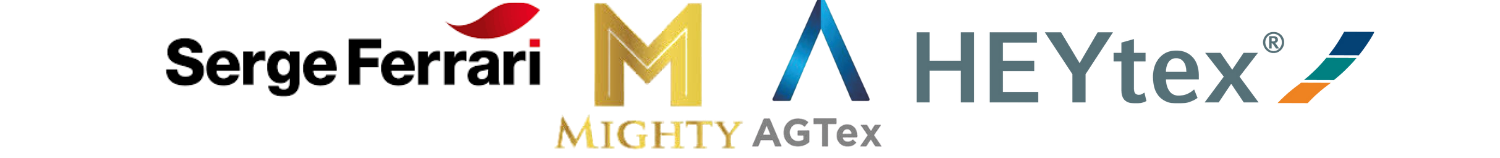 Logo Merk Canopy Membrane Terbaik Serge Ferrari, Mighty, Agtex, dan Heytex